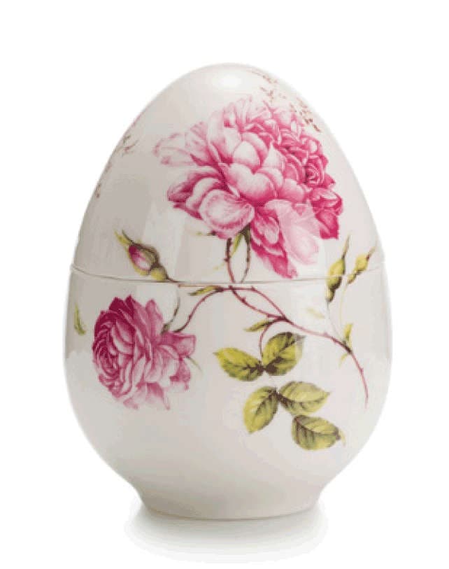 Фарфоровая музыкальная шкатулка  Яйцо, 15 см,  ручная роспись