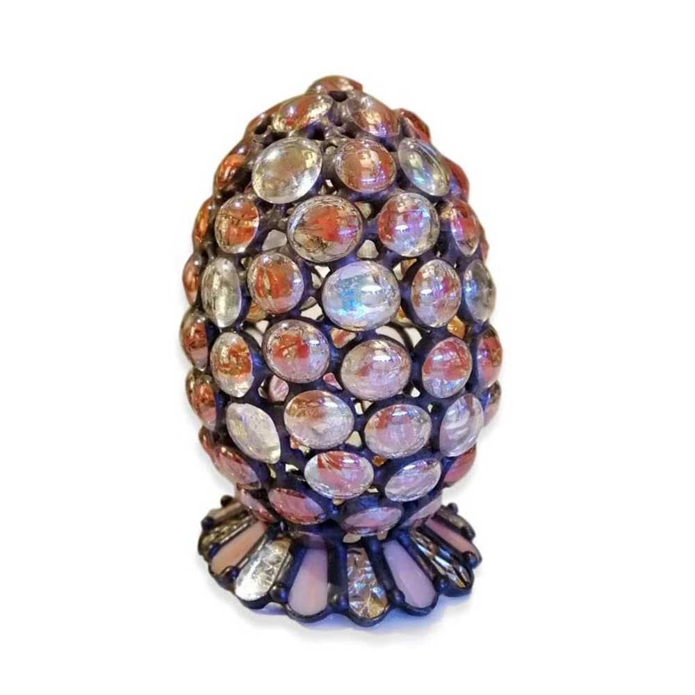 Декоративное яйцо Tiffany в подарочной упаковке (берест), электро свеча