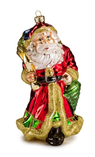 Фигурка Деда Мороза с подарками дутое стекло