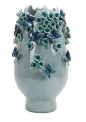 Ваза Galicia голубая, обливная керамика