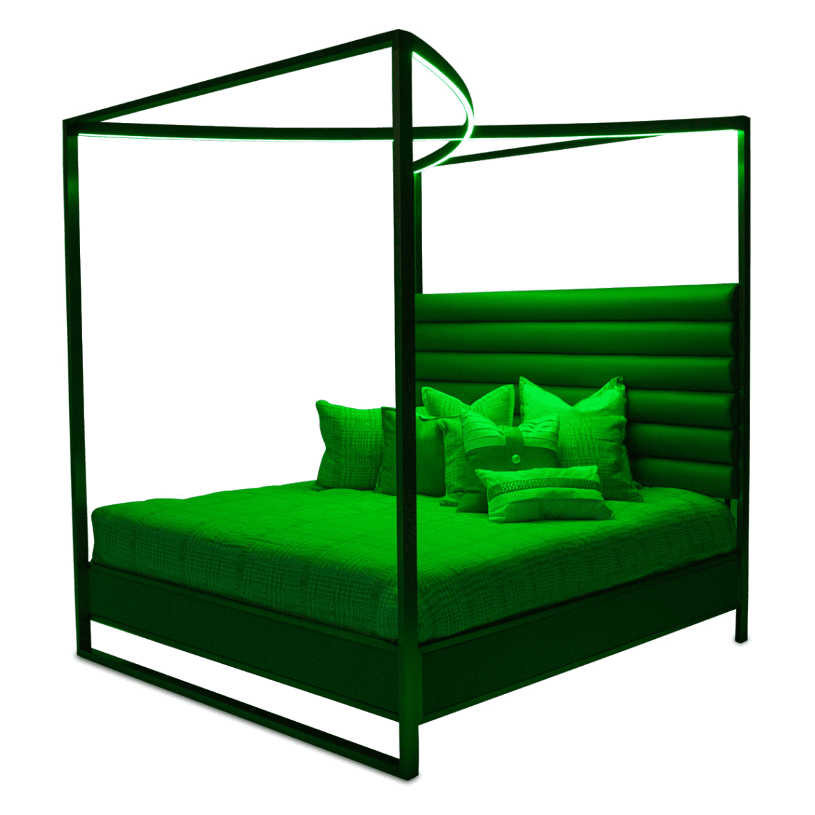 Кровать с декоративным балдахином с подсветкой, размер Eastern King