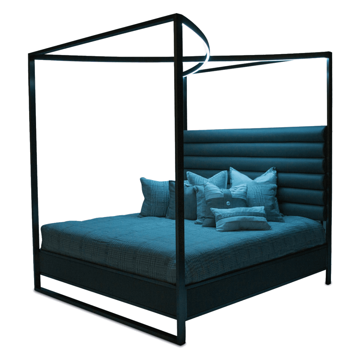 Кровать с декоративным балдахином с подсветкой, размер Queen