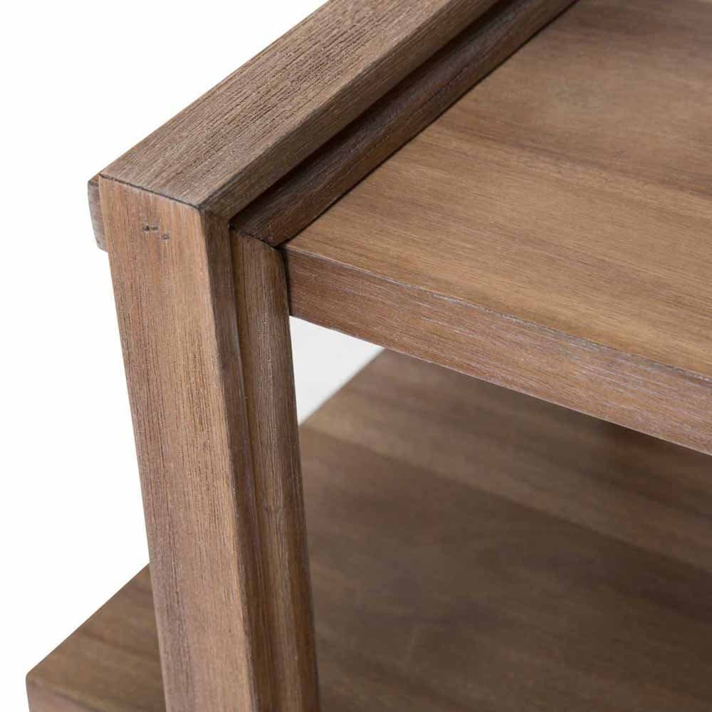 Приставной квадратный столик с полочками
