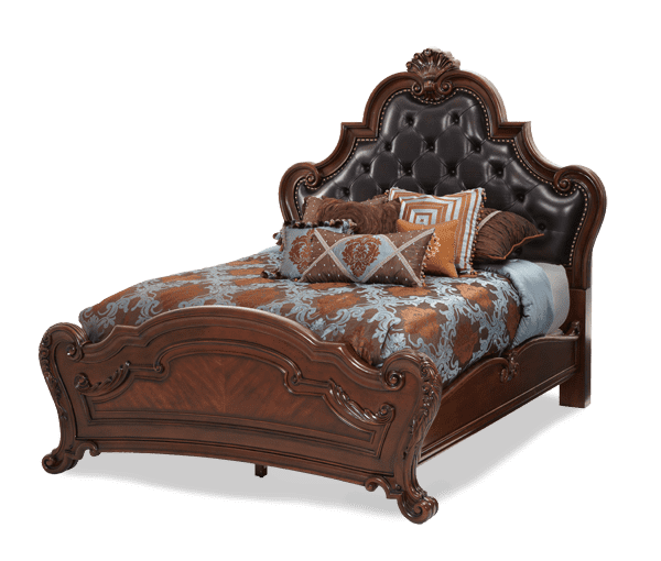 Кровать  с кожаным изголовьем размер Queen