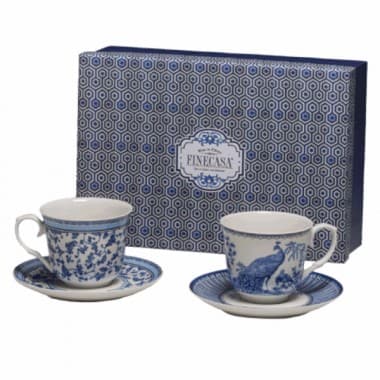 Пара чайных чашек с блюдцами, подарочный набор English Blue