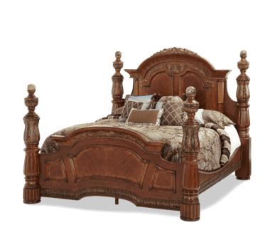 Кровать с декоративными колоннами  Размер Eastern King