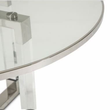 Круглый Обеденный стол стеклянный топ