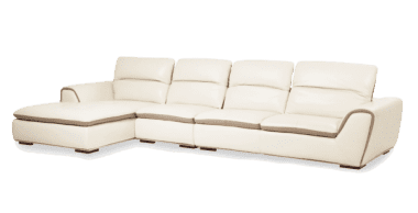 Vanuto угловой кожаный диван, матовый белый