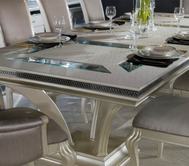 Большой обеденный стол со стеклянными вставками Pearl Caviar