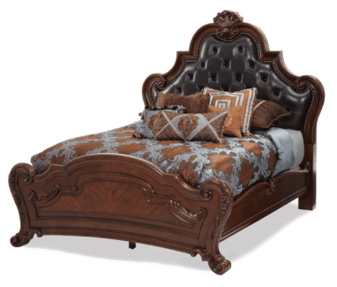 Кровать с кожаным изголовьем, размер Eastern King