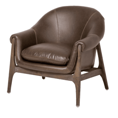 Концептуальное акцентное кресло, кожа